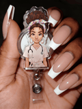 Nurse Besties Badge Reel - Nursecaresuites - Online Healthcare Boutiquebadge reelacrylic badge reelaesthetic healthcare workeraesthetic nurse look
