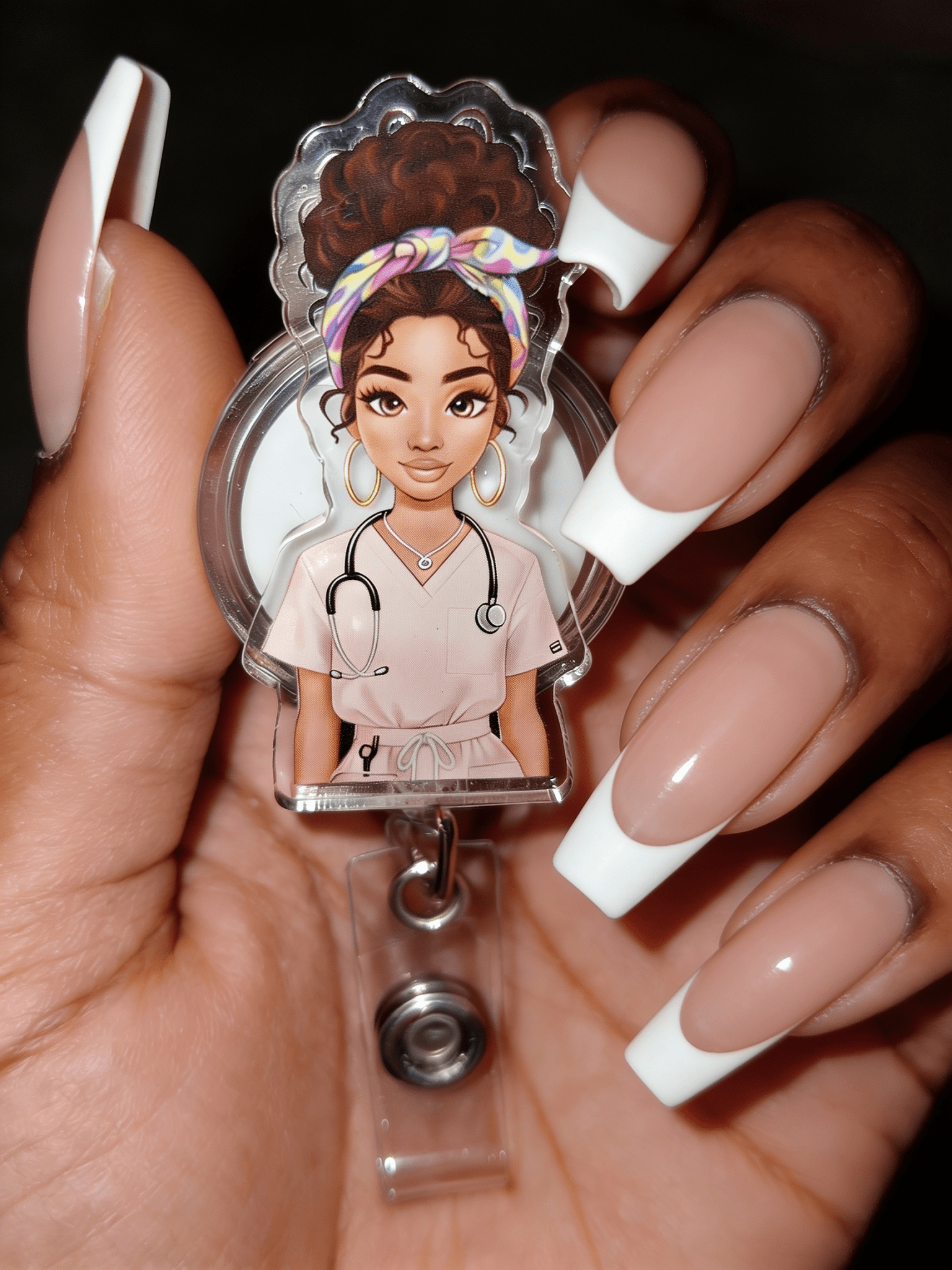 Nurse Besties Badge Reel - Nursecaresuites - Online Healthcare Boutiquebadge reelacrylic badge reelaesthetic healthcare workeraesthetic nurse look