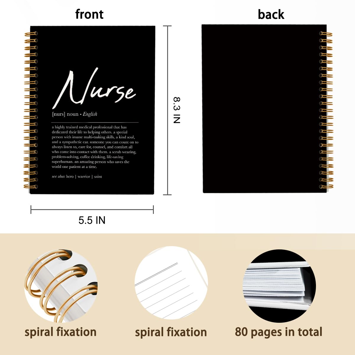 Nurse Definition Spiral Notebook - Nursecaresuites - Online Healthcare BoutiqueCnaLpnmedical suppliesB0CXT2MXN8