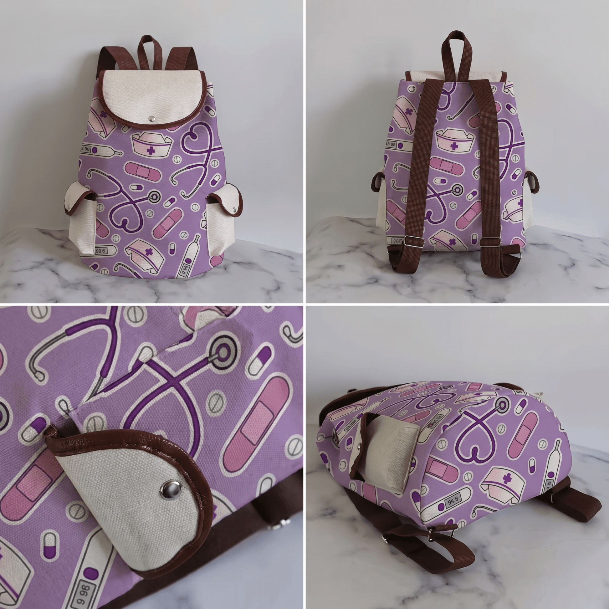 Nurse-Themed Canvas Backpacks - Nursecaresuites - Online Healthcare Boutiquebackpackclinical bagcna bagcute nurse gift