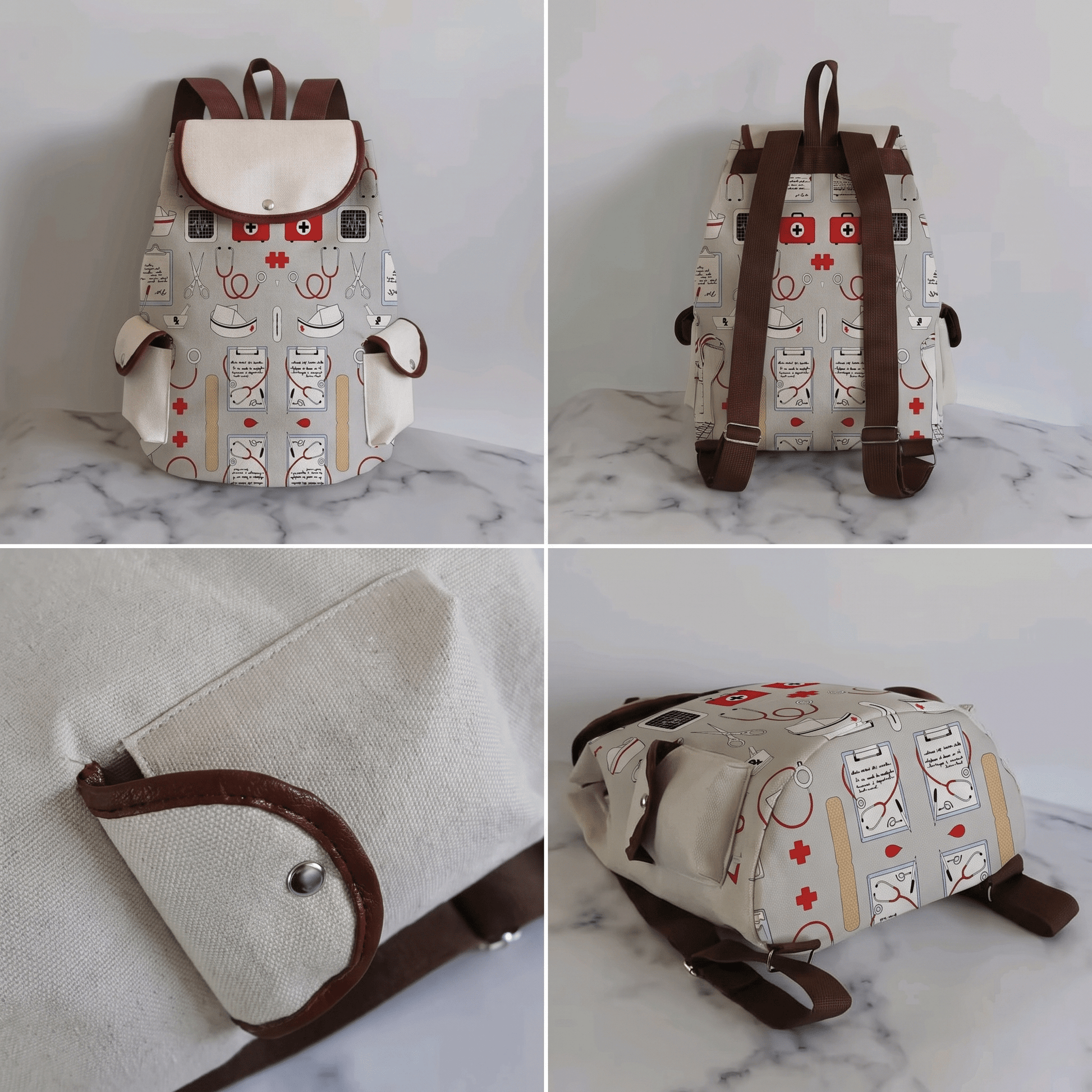 Nurse-Themed Canvas Backpacks - Nursecaresuites - Online Healthcare Boutiquebackpackclinical bagcna bagcute nurse gift