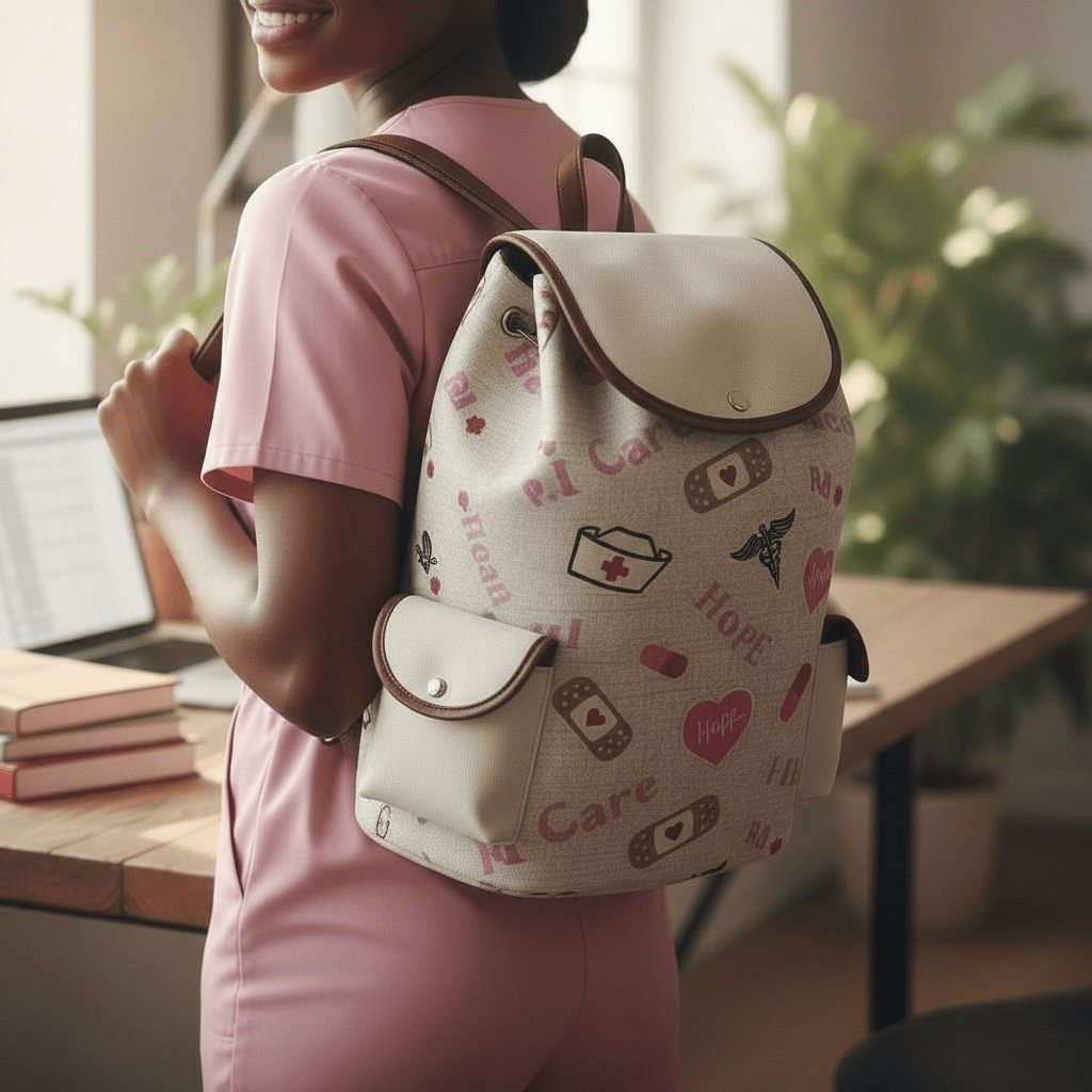 Nurse - Themed Canvas Backpacks - Nursecaresuites - Online Healthcare Boutiquebackpackclinical bagcna bagcute nurse gift