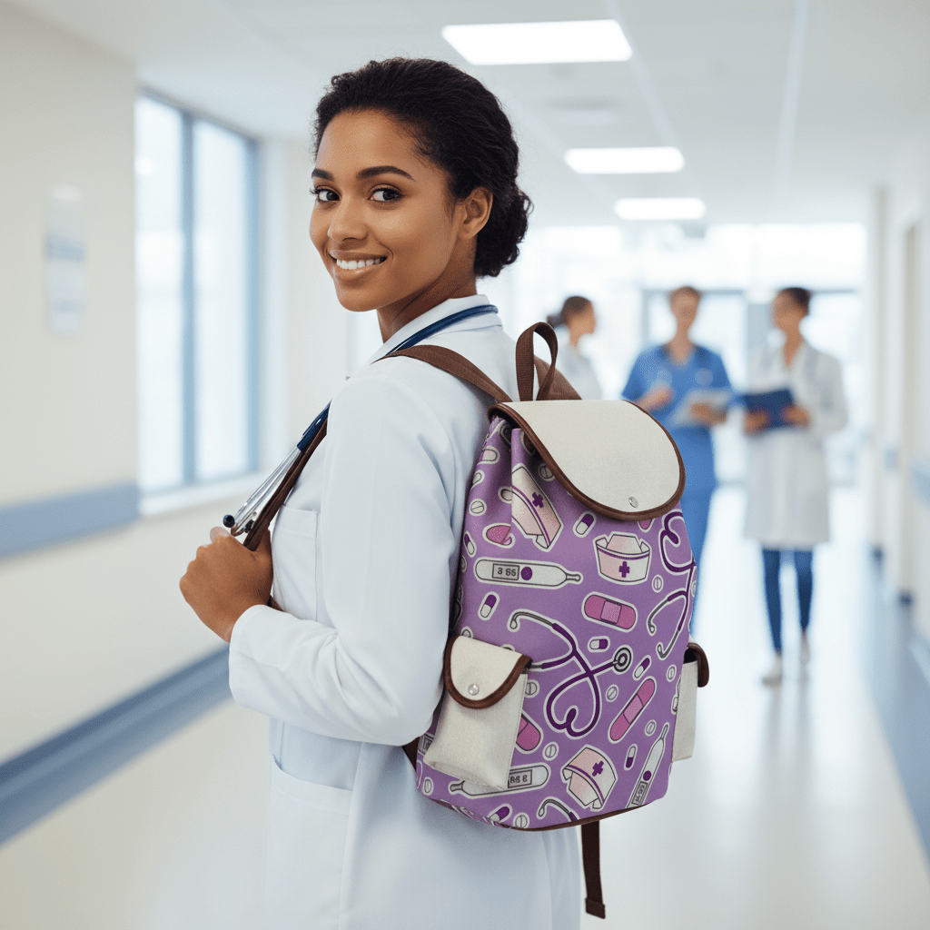 Nurse - Themed Canvas Backpacks - Nursecaresuites - Online Healthcare Boutiquebackpackclinical bagcna bagcute nurse gift
