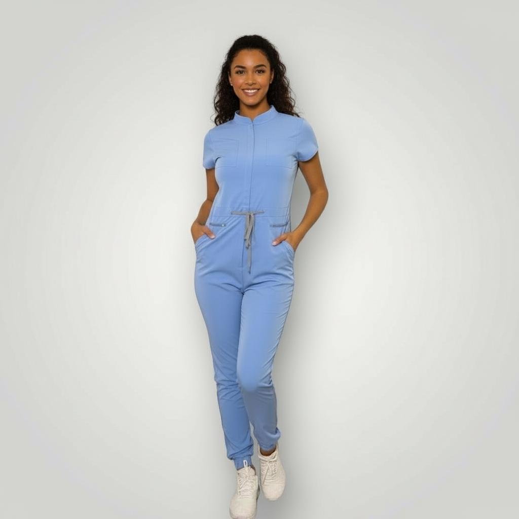 One Piece Scrub Jumpsuit - Nursecaresuites - Online Healthcare BoutiqueScrubs8 - pocket jumpsuitadjustable drawstring jumpsuitall - day comfort scrubs
