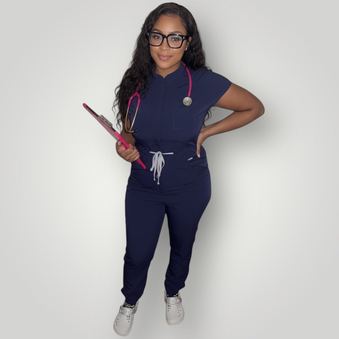 One Piece Scrub Jumpsuit - Nursecaresuites - Online Healthcare BoutiqueScrubs8 - pocket jumpsuitadjustable drawstring jumpsuitall - day comfort scrubs