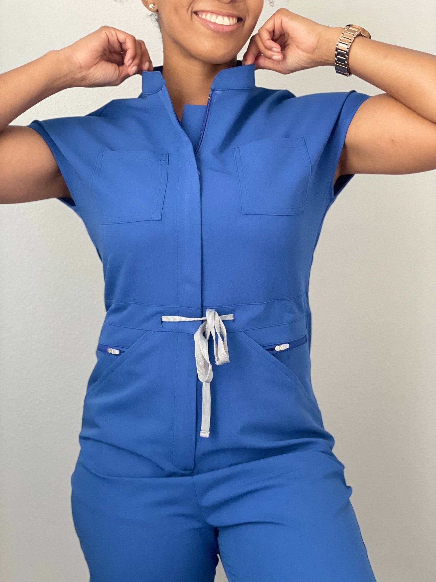 One Piece Scrub Jumpsuit - Nursecaresuites - Online Healthcare BoutiqueScrubsCnajumpsuitJumpsuit navy