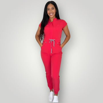 One Piece Scrub Jumpsuit - Nursecaresuites - Online Healthcare BoutiqueScrubs8 - pocket jumpsuitadjustable drawstring jumpsuitall - day comfort scrubs