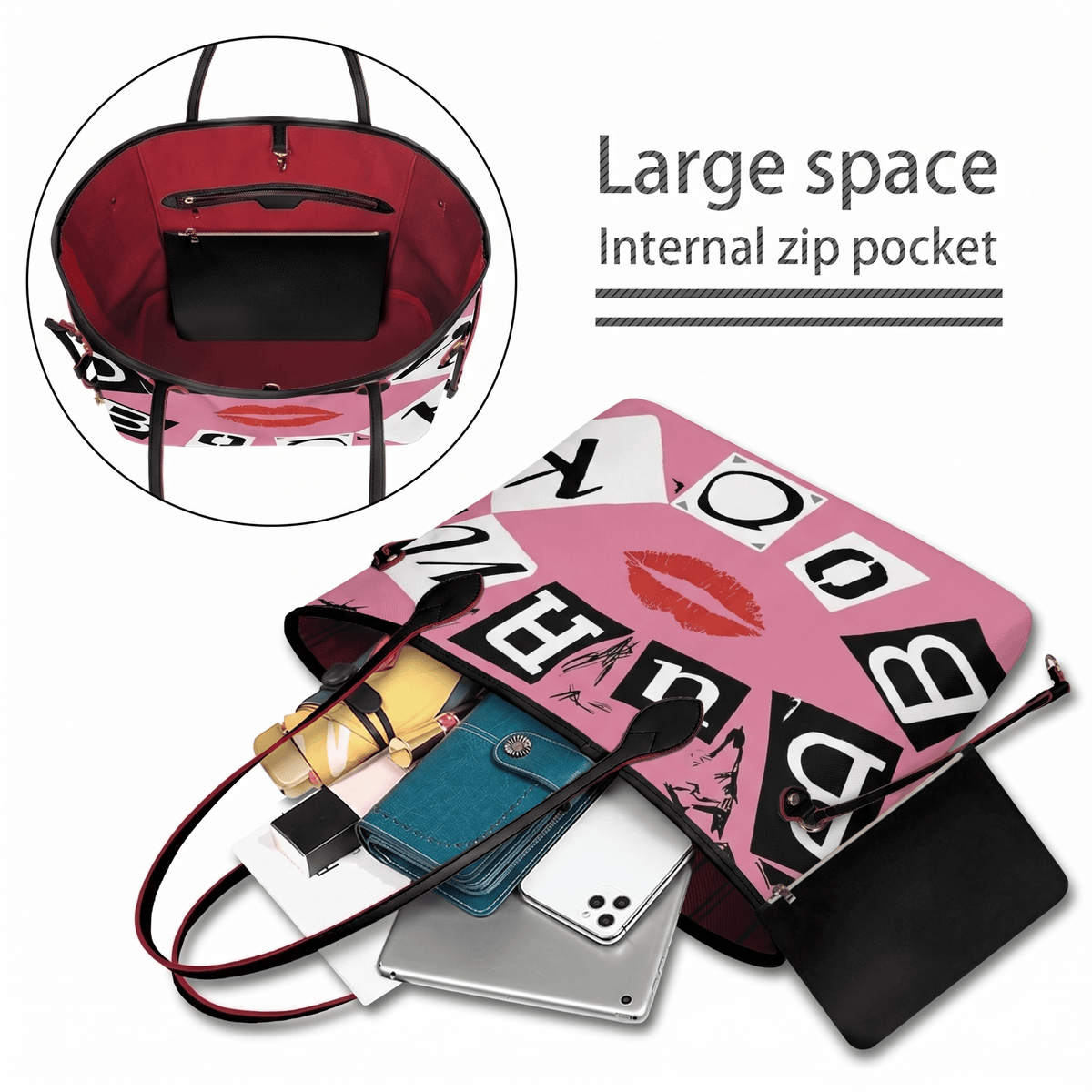 Pink Burn Book Tote Bag - Nursecaresuites - Online Healthcare BoutiqueToteclinical bageveryday totefaux leather tote