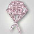 Pink Sweetheart Leopard Satin - Lined Tie Back Scrub Cap - Nursecaresuites - Online Healthcare BoutiqueScrub Capbreathable scrub capcapcute scrub caps