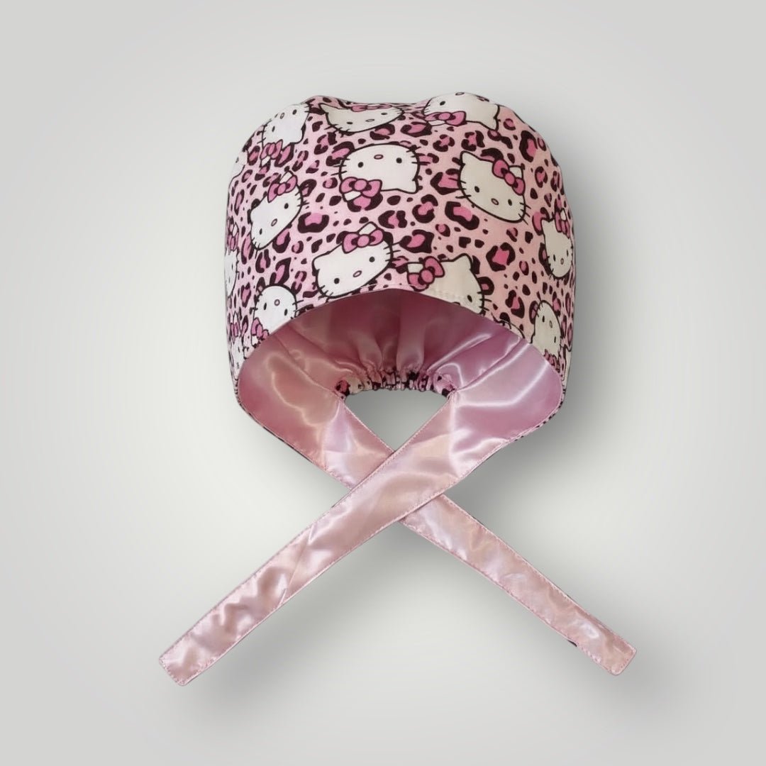 Satin - Lined Nurse Scrub Caps – Hello Kitty, Barbie & Bratz | Most Wanted Collection - Nursecaresuites - Online Healthcare BoutiqueScrub CapAdjustable Scrub CapAdjustable Tie BackBarbie Scrub Cap