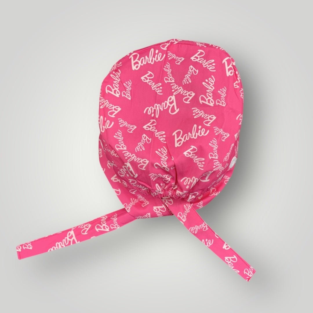 Satin - Lined Nurse Scrub Caps – Hello Kitty, Barbie & Bratz | Most Wanted Collection - Nursecaresuites - Online Healthcare BoutiqueScrub CapAdjustable Scrub CapAdjustable Tie BackBarbie Scrub Cap