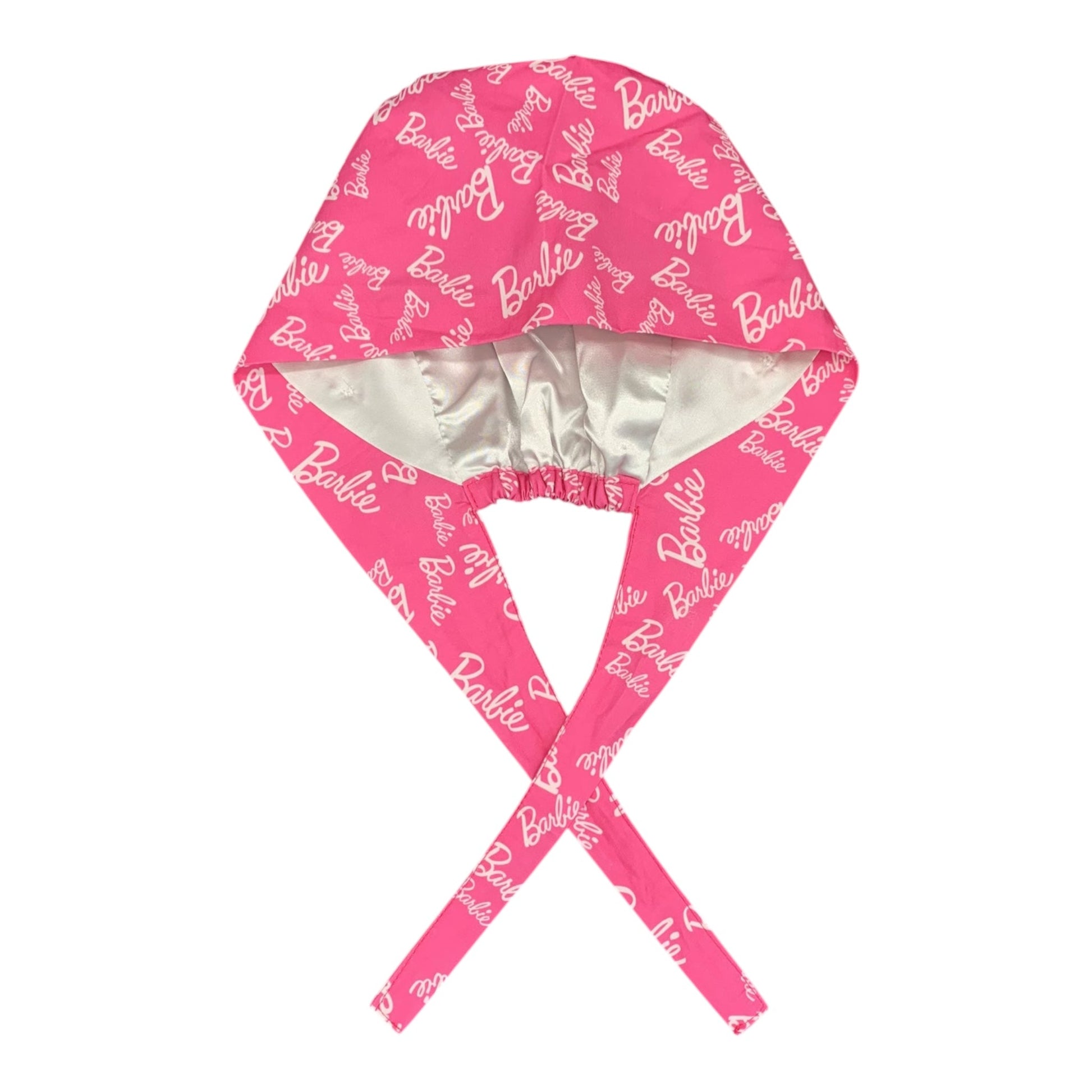 Satin - Lined Nurse Scrub Caps – Hello Kitty, Barbie & Bratz | Most Wanted Collection - Nursecaresuites - Online Healthcare BoutiqueScrub CapAdjustable Scrub CapAdjustable Tie BackBarbie Scrub Cap