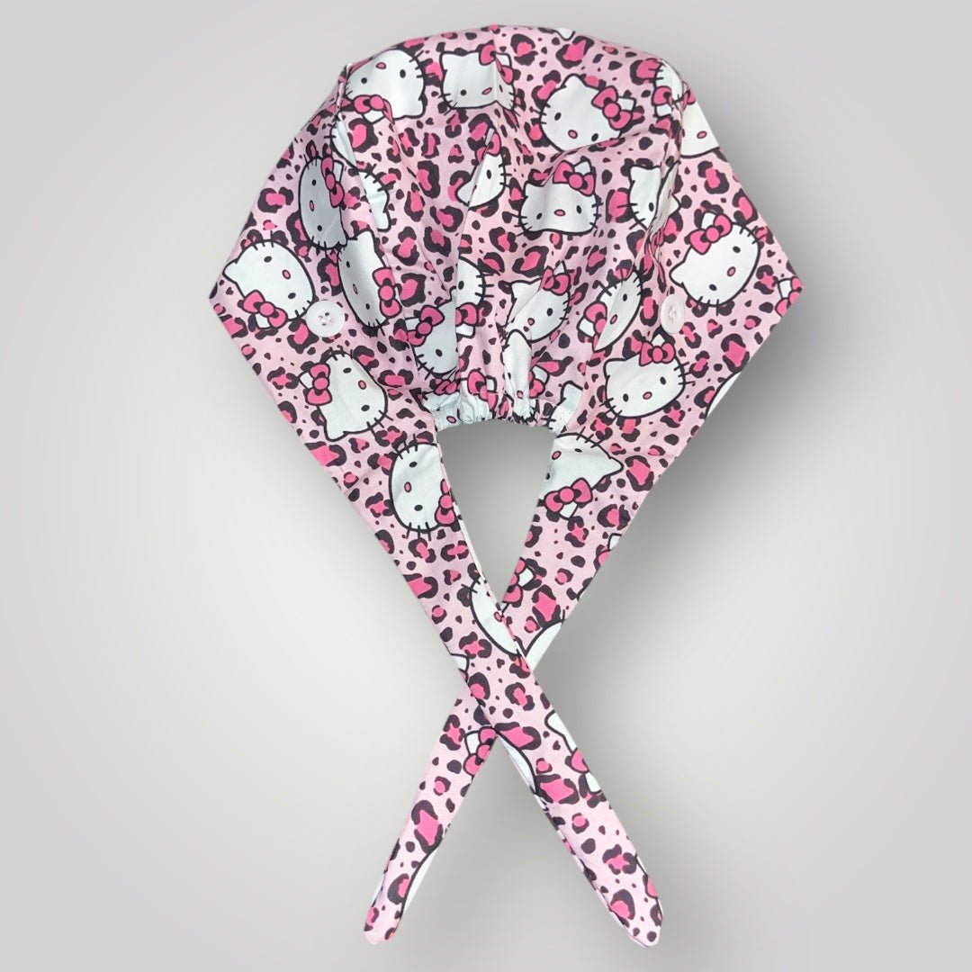 Satin - Lined Nurse Scrub Caps | Hello Kitty, Barbie & Bratz Styles - Nursecaresuites - Online Healthcare BoutiqueScrub CapAdjustable Scrub CapAdjustable Tie BackBarbie Scrub Cap