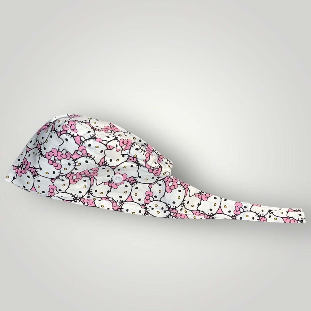 Satin - Lined Nurse Scrub Caps | Hello Kitty, Barbie & Bratz Styles - Nursecaresuites - Online Healthcare BoutiqueScrub CapAdjustable Scrub CapAdjustable Tie BackBarbie Scrub Cap