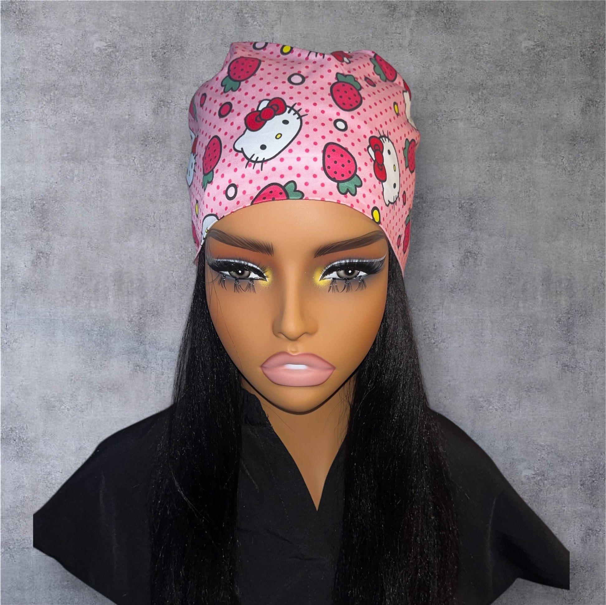 Satin - Lined Nurse Scrub Caps | Hello Kitty, Barbie, Powerpuff and Bratz Styles - Nursecaresuites - Online Healthcare BoutiqueScrub CapAdjustable Scrub CapAdjustable Tie Backaesthetic healthcare worker