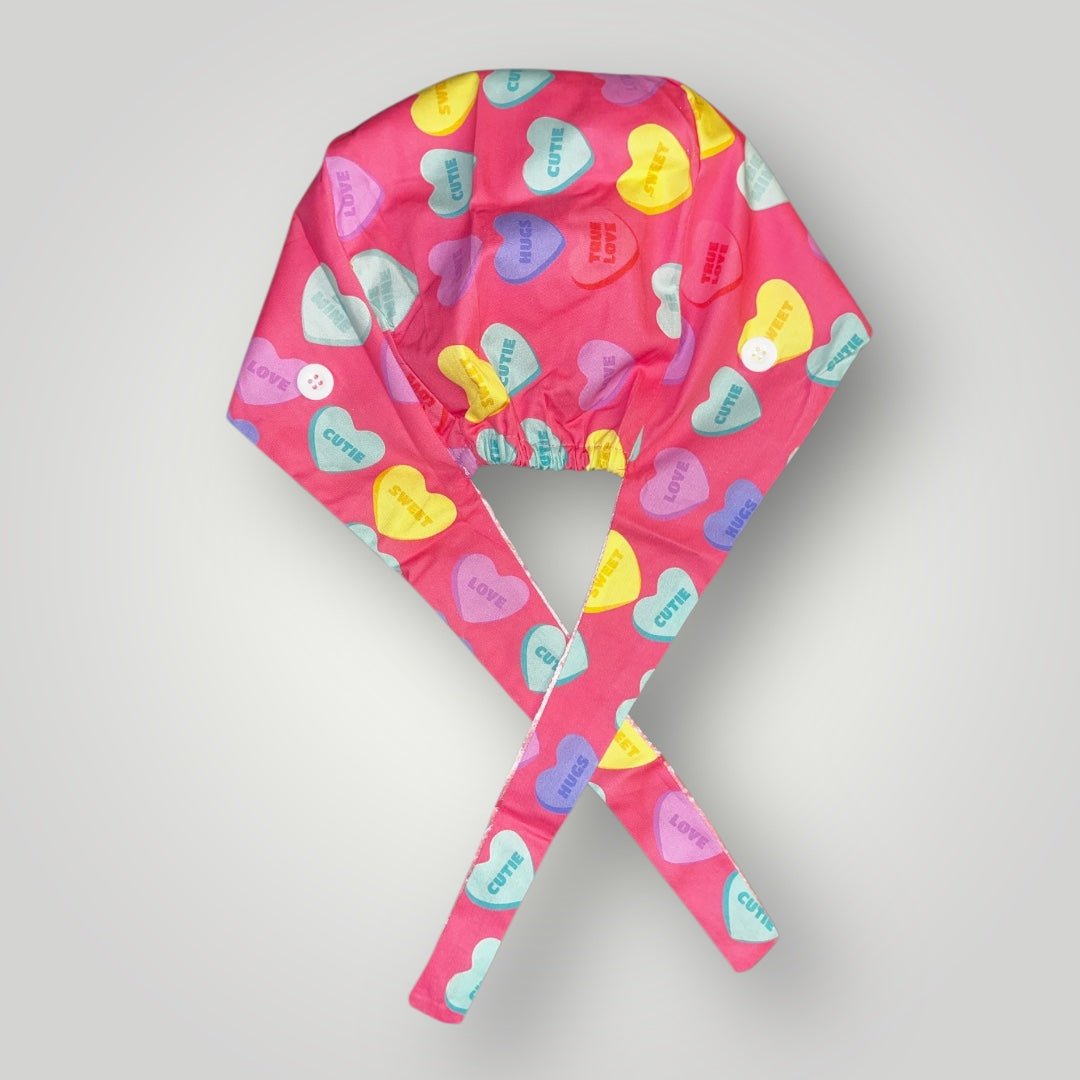 Satin - Lined Nurse Scrub Caps | Hello Kitty, Barbie, Powerpuff and Bratz Styles - Nursecaresuites - Online Healthcare BoutiqueScrub CapAdjustable Scrub CapAdjustable Tie Backaesthetic healthcare worker