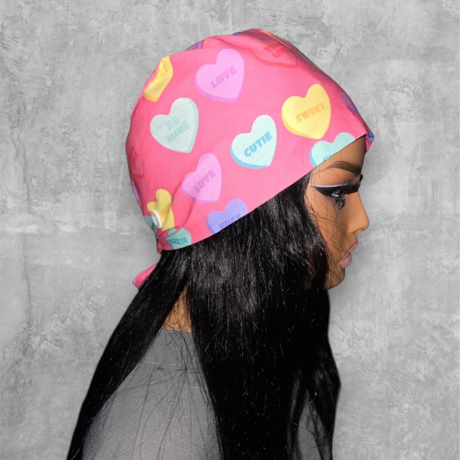 Satin - Lined Nurse Scrub Caps | Hello Kitty, Barbie, Powerpuff and Bratz Styles - Nursecaresuites - Online Healthcare BoutiqueScrub CapAdjustable Scrub CapAdjustable Tie Backaesthetic healthcare worker