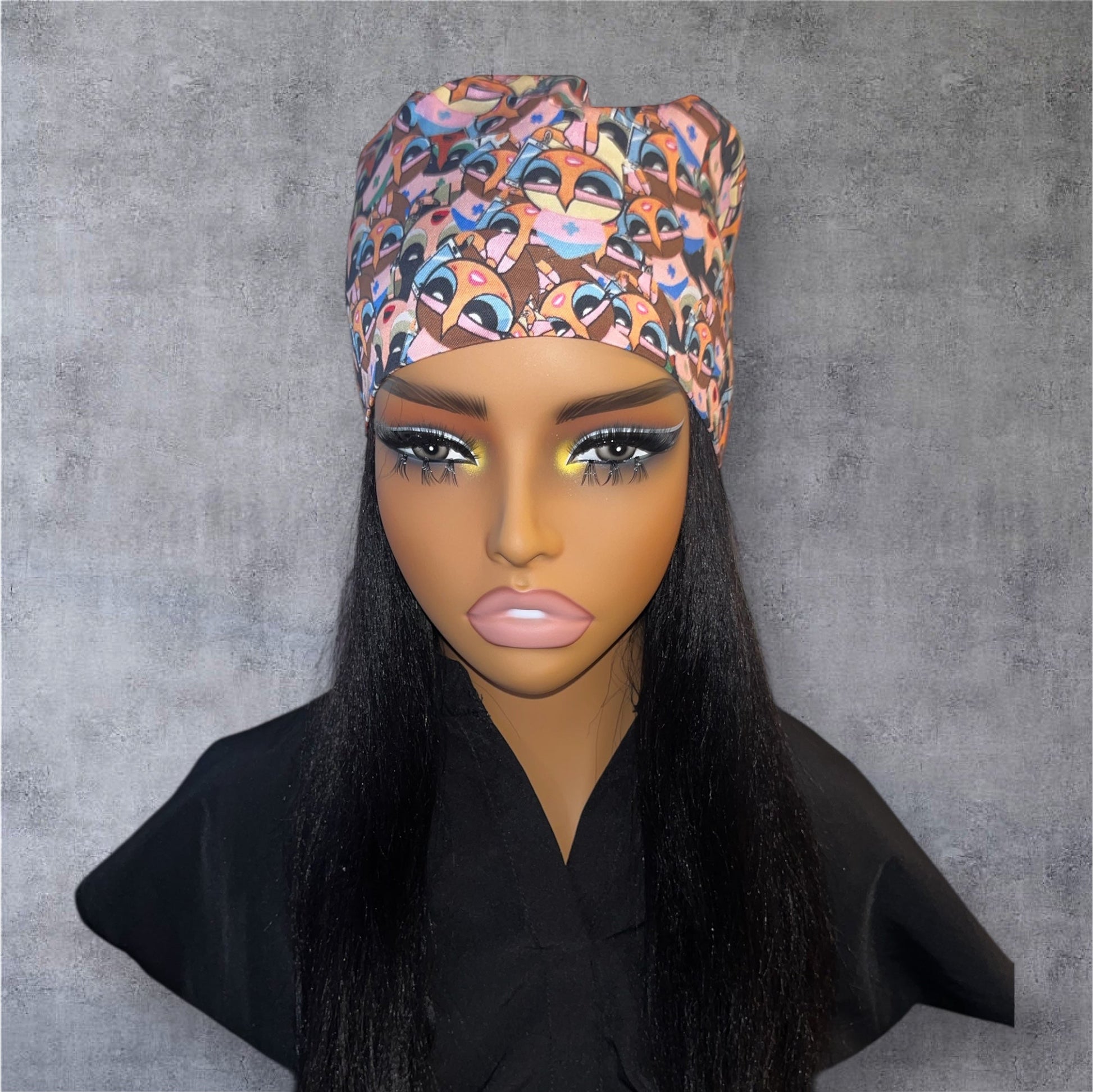 Satin - Lined Nurse Scrub Caps | Hello Kitty, Barbie, Powerpuff and Bratz Styles - Nursecaresuites - Online Healthcare BoutiqueScrub CapAdjustable Scrub CapAdjustable Tie Backaesthetic healthcare worker