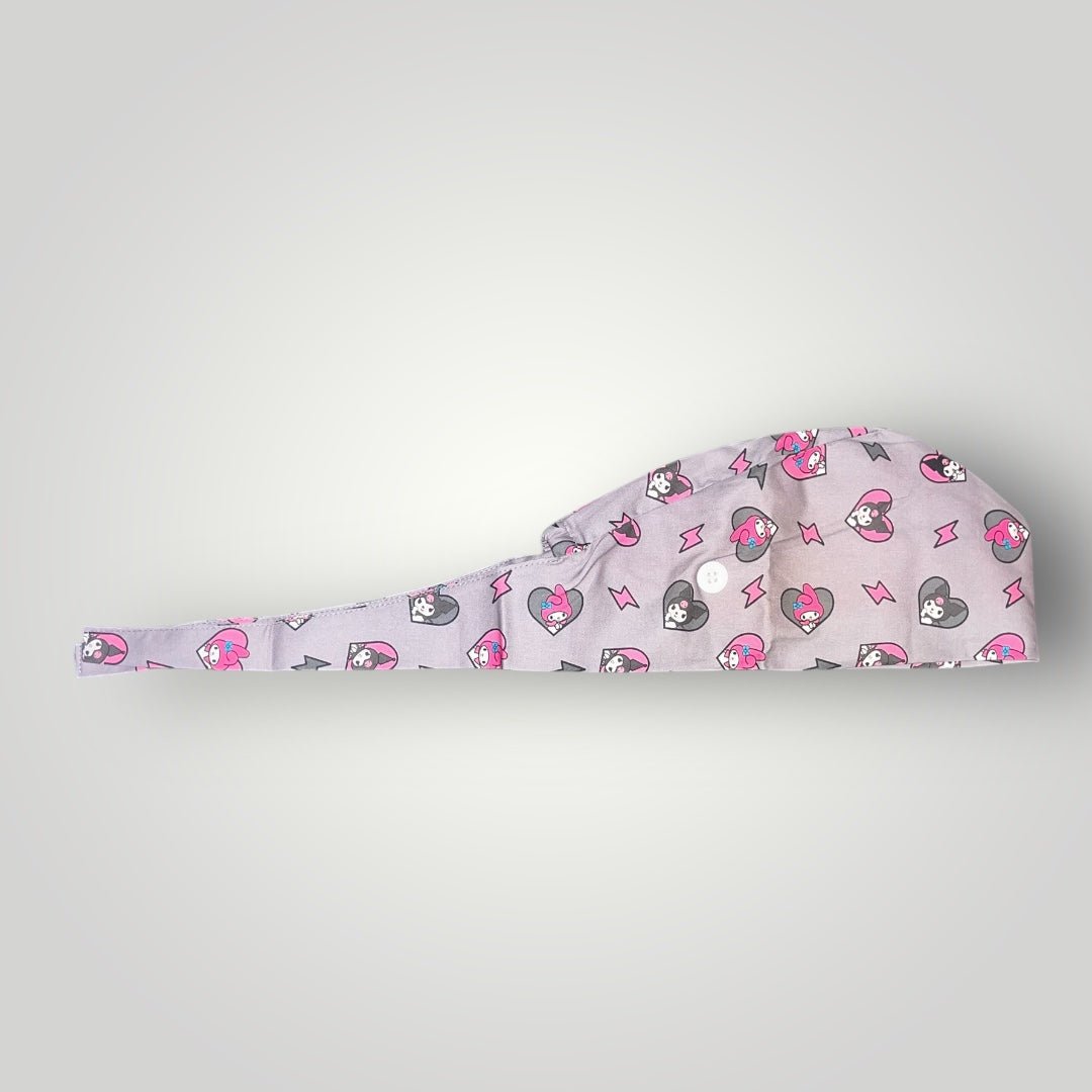 Satin - Lined Nurse Scrub Caps | Hello Kitty, Barbie, Powerpuff and Bratz Styles - Nursecaresuites - Online Healthcare BoutiqueScrub CapAdjustable Scrub CapAdjustable Tie Backaesthetic healthcare worker