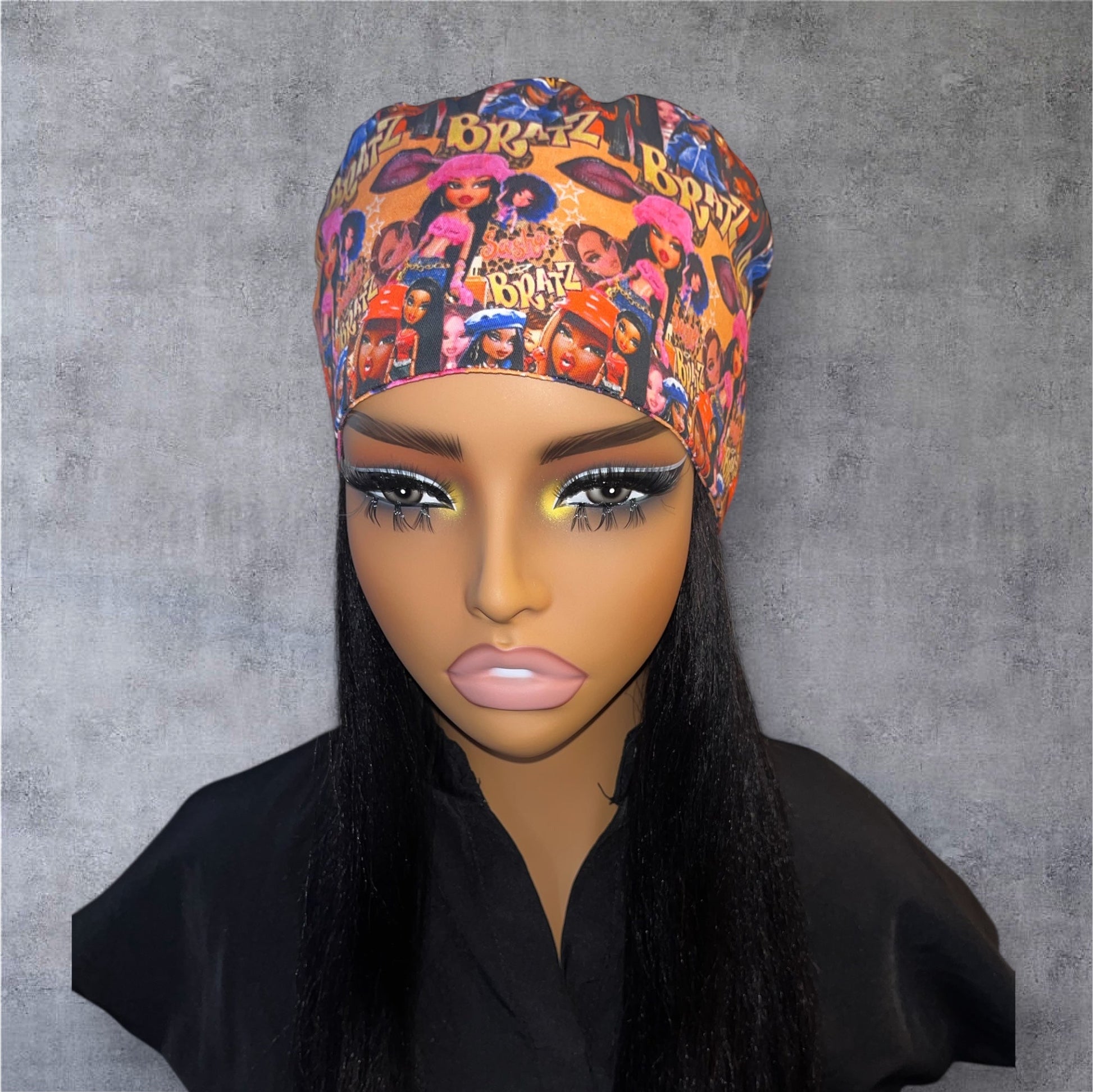 Satin - Lined Nurse Scrub Caps | Hello Kitty, Barbie, Powerpuff and Bratz Styles - Nursecaresuites - Online Healthcare BoutiqueScrub CapAdjustable Scrub CapAdjustable Tie Backaesthetic healthcare worker