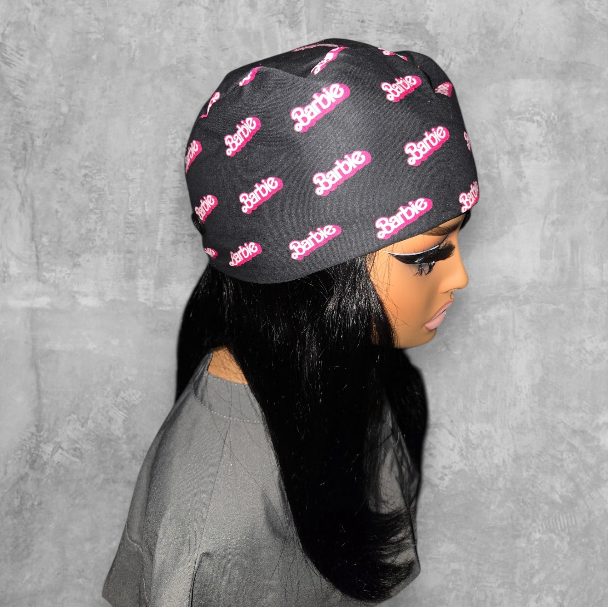 Satin - Lined Nurse Scrub Caps | Hello Kitty, Barbie, Powerpuff and Bratz Styles - Nursecaresuites - Online Healthcare BoutiqueScrub CapAdjustable Scrub CapAdjustable Tie Backaesthetic healthcare worker