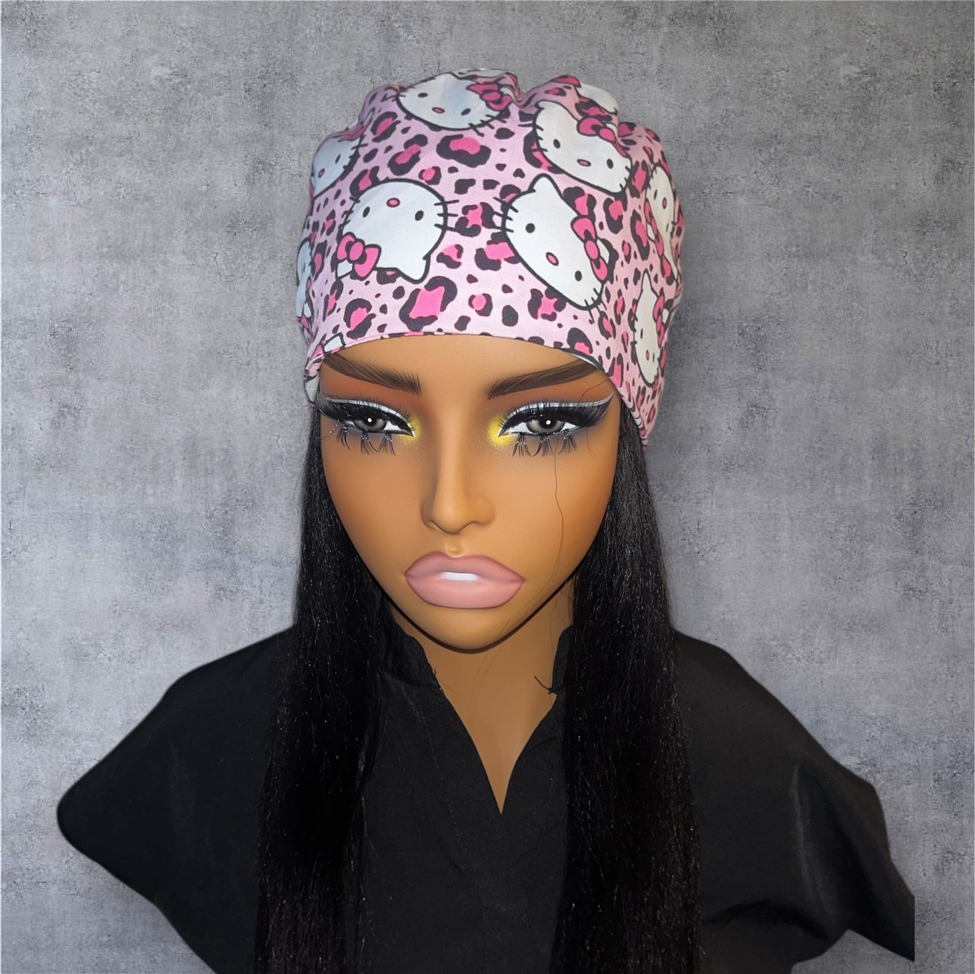 Satin - Lined Nurse Scrub Caps | Hello Kitty, Barbie, Powerpuff and Bratz Styles - Nursecaresuites - Online Healthcare BoutiqueScrub CapAdjustable Scrub CapAdjustable Tie Backaesthetic healthcare worker
