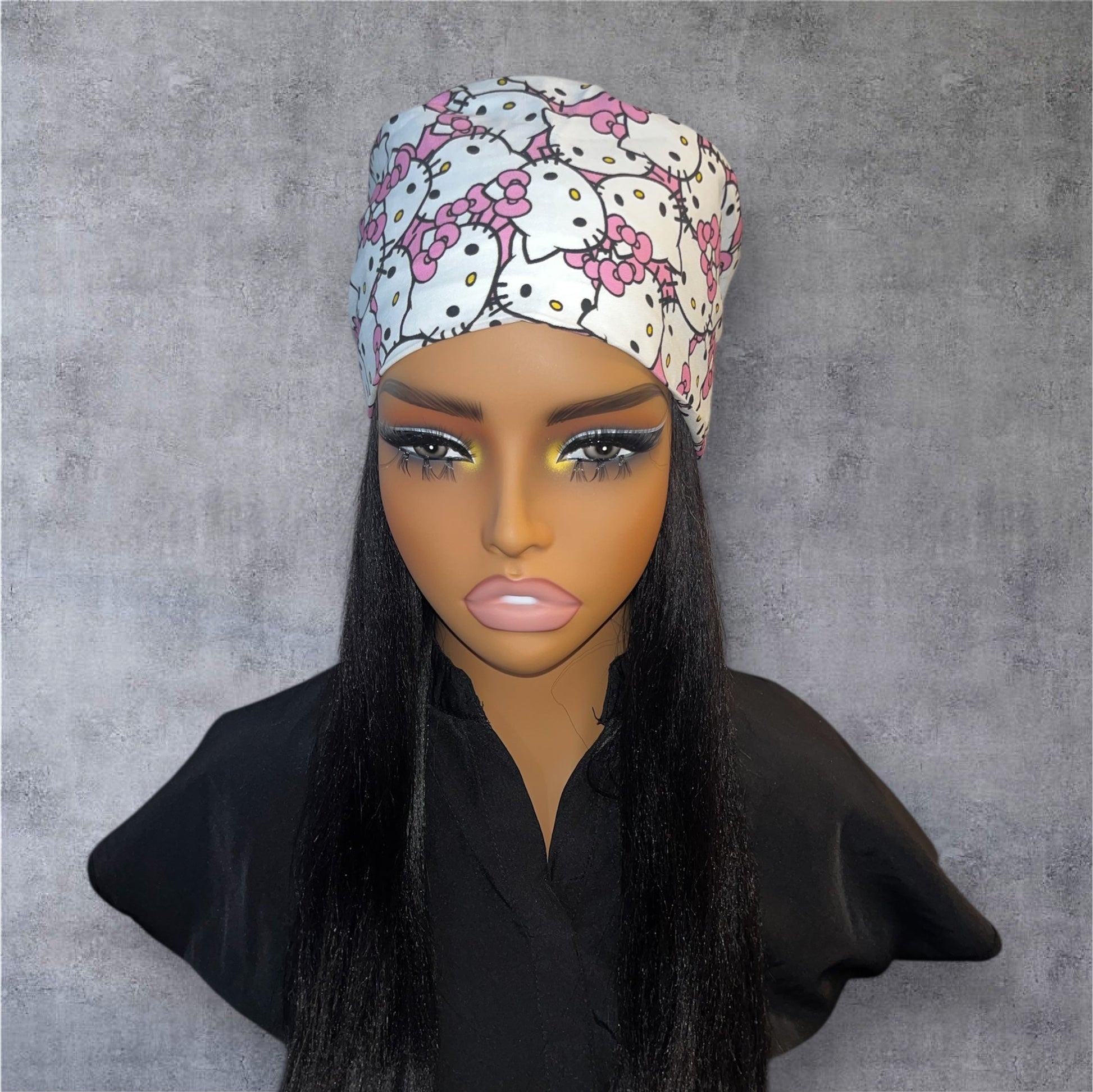 Satin - Lined Nurse Scrub Caps | Hello Kitty, Barbie, Powerpuff and Bratz Styles - Nursecaresuites - Online Healthcare BoutiqueScrub CapAdjustable Scrub CapAdjustable Tie Backaesthetic healthcare worker