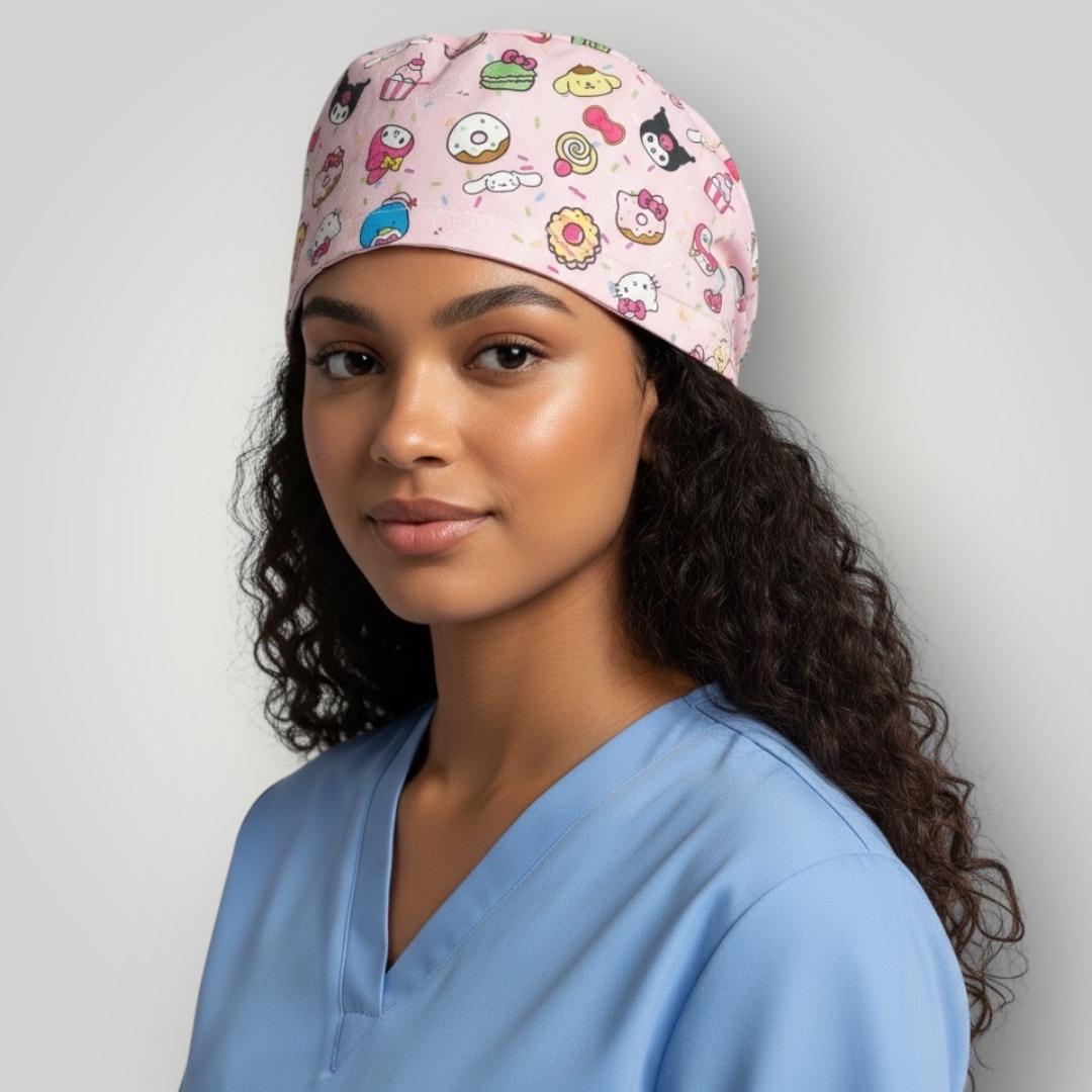 Satin - Lined Nurse Scrub Caps | Kawaii, Dollcore & Girl - Power Styles - Nursecaresuites - Online Healthcare BoutiqueScrub CapAdjustable Scrub CapAdjustable Tie Backaesthetic healthcare worker