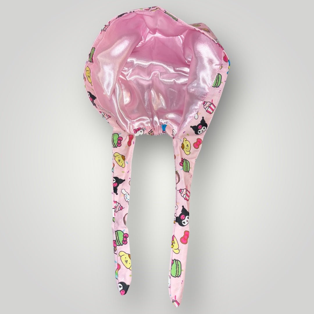 Satin - Lined Nurse Scrub Caps | Kawaii, Dollcore & Girl - Power Styles - Nursecaresuites - Online Healthcare BoutiqueScrub CapAdjustable Scrub CapAdjustable Tie Backaesthetic healthcare worker