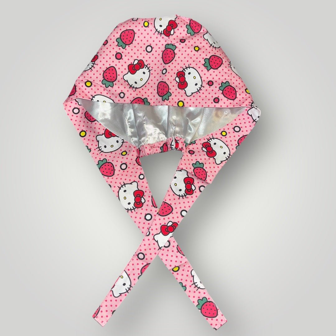 Satin - Lined Nurse Scrub Caps | Kawaii, Dollcore & Girl - Power Styles - Nursecaresuites - Online Healthcare BoutiqueScrub CapAdjustable Scrub CapAdjustable Tie Backaesthetic healthcare worker