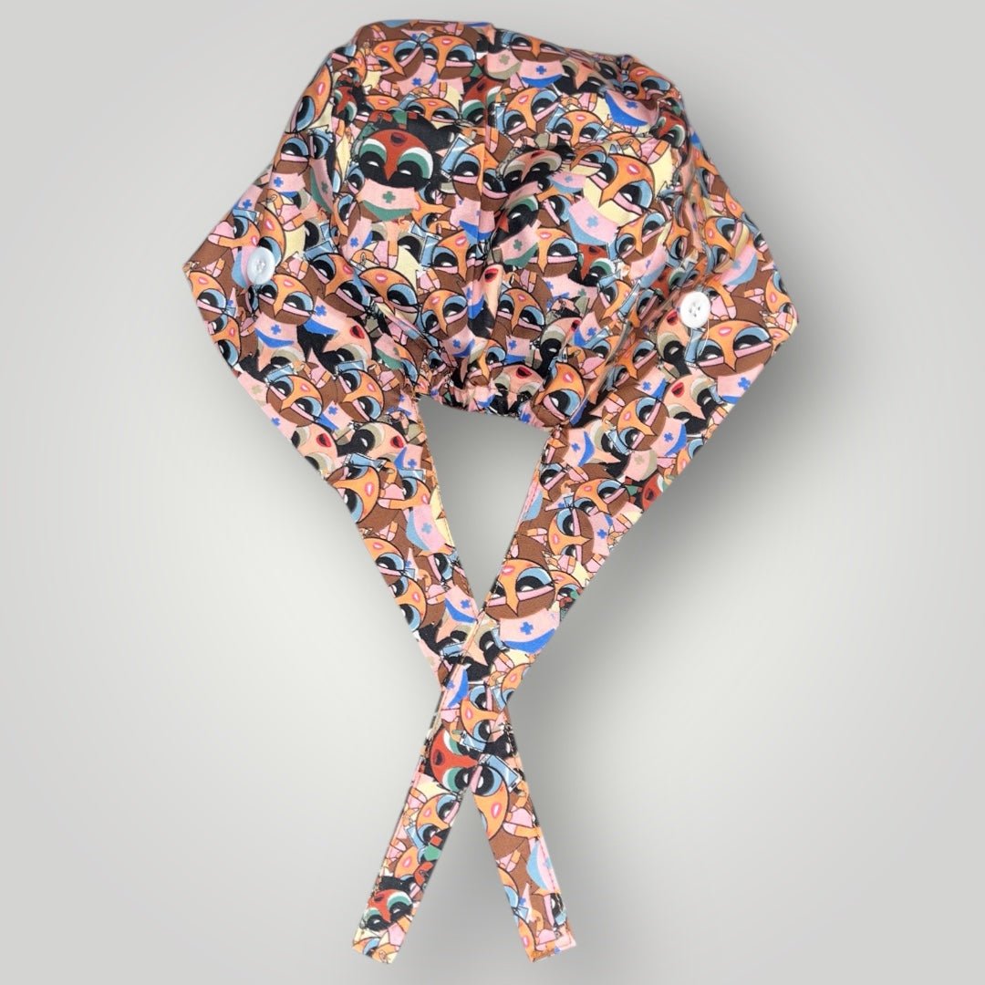 Satin - Lined Nurse Scrub Caps | Kawaii, Dollcore & Girl - Power Styles - Nursecaresuites - Online Healthcare BoutiqueScrub CapAdjustable Scrub CapAdjustable Tie Backaesthetic healthcare worker