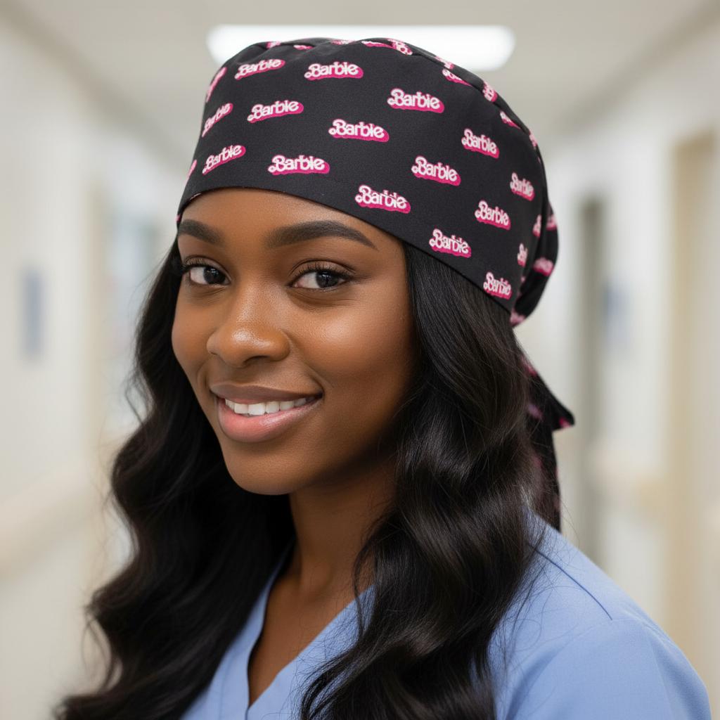 Satin - Lined Nurse Scrub Caps | Kawaii, Dollcore & Girl - Power Styles - Nursecaresuites - Online Healthcare BoutiqueScrub CapAdjustable Scrub CapAdjustable Tie Backaesthetic healthcare worker