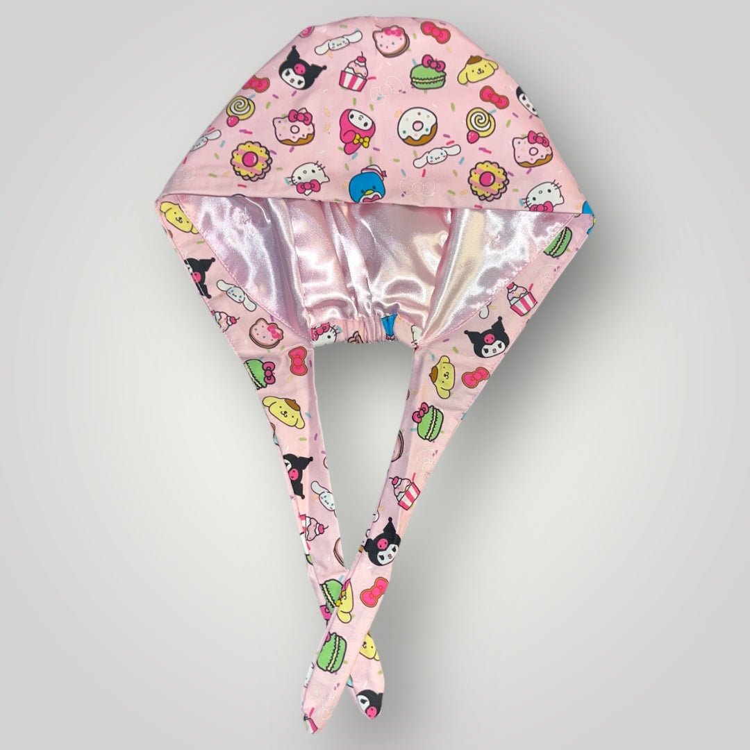 Satin - Lined Nurse Scrub Caps | Kawaii, Dollcore & Girl - Power Styles - Nursecaresuites - Online Healthcare BoutiqueScrub CapAdjustable Scrub CapAdjustable Tie Backaesthetic healthcare worker