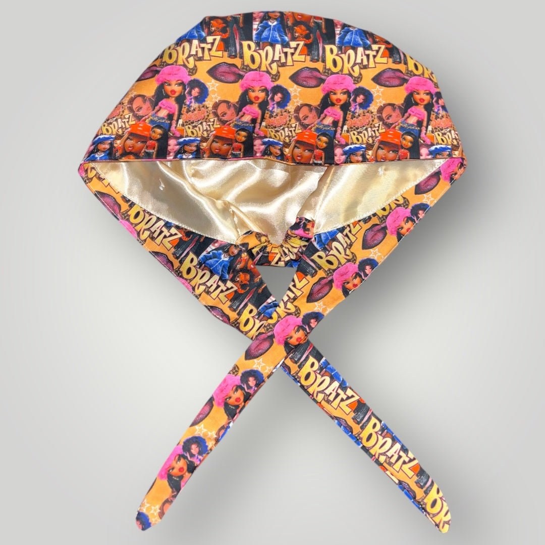 Satin - Lined Nurse Scrub Caps | Kawaii, Dollcore & Girl - Power Styles - Nursecaresuites - Online Healthcare BoutiqueScrub CapAdjustable Scrub CapAdjustable Tie Backaesthetic healthcare worker