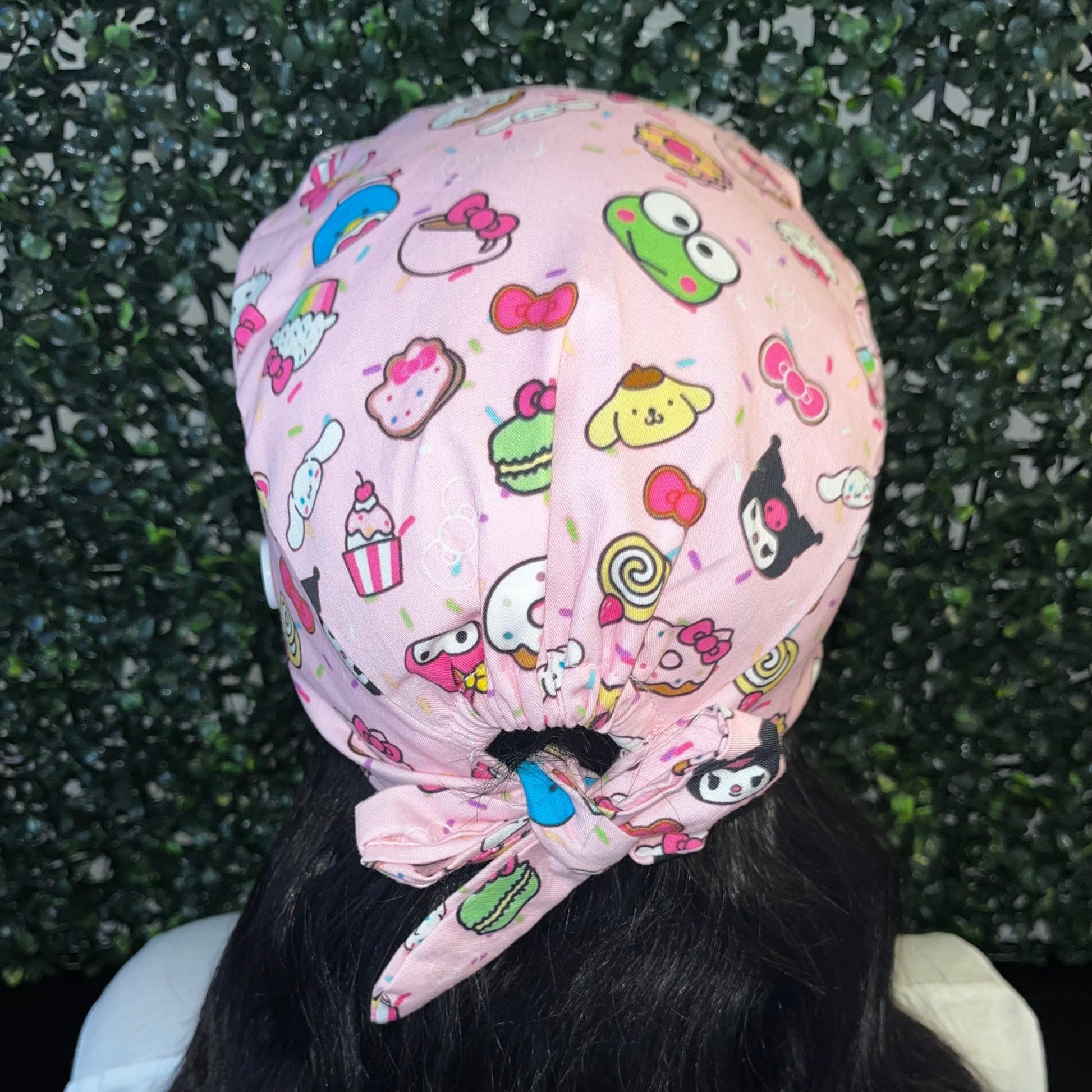 Satin - Lined Tie Back Scrub Caps | Hello Kitty, Barbie, Powerpuff and Bratz Styles - Nursecaresuites - Online Healthcare BoutiqueScrub CapAdjustable Scrub CapAdjustable Tie Backaesthetic healthcare worker