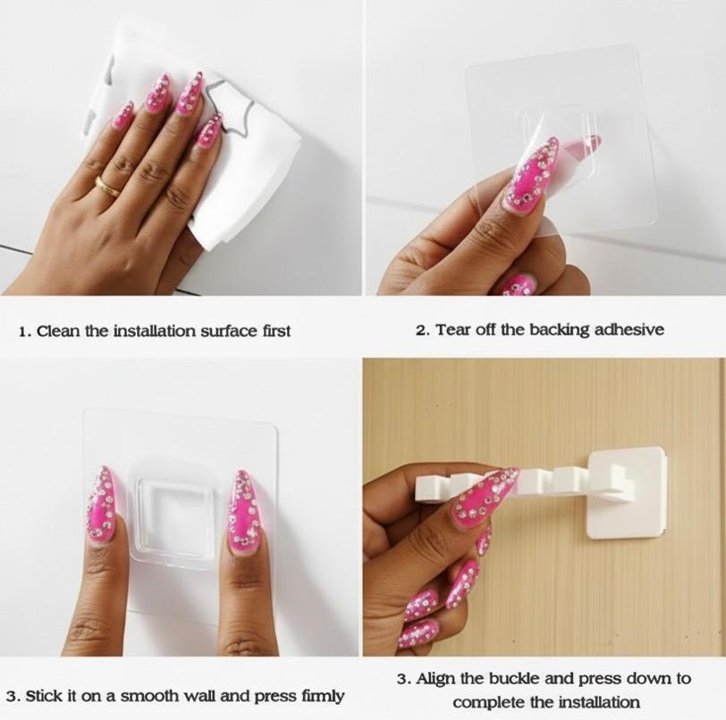 Scrub Cap Wall Organizer Rack | Space - Saving Hook Holder for Nurses & Healthcare Girlies - Nursecaresuites - Online Healthcare Boutiqueadhesive hook rackbathroom organizercap holder wall