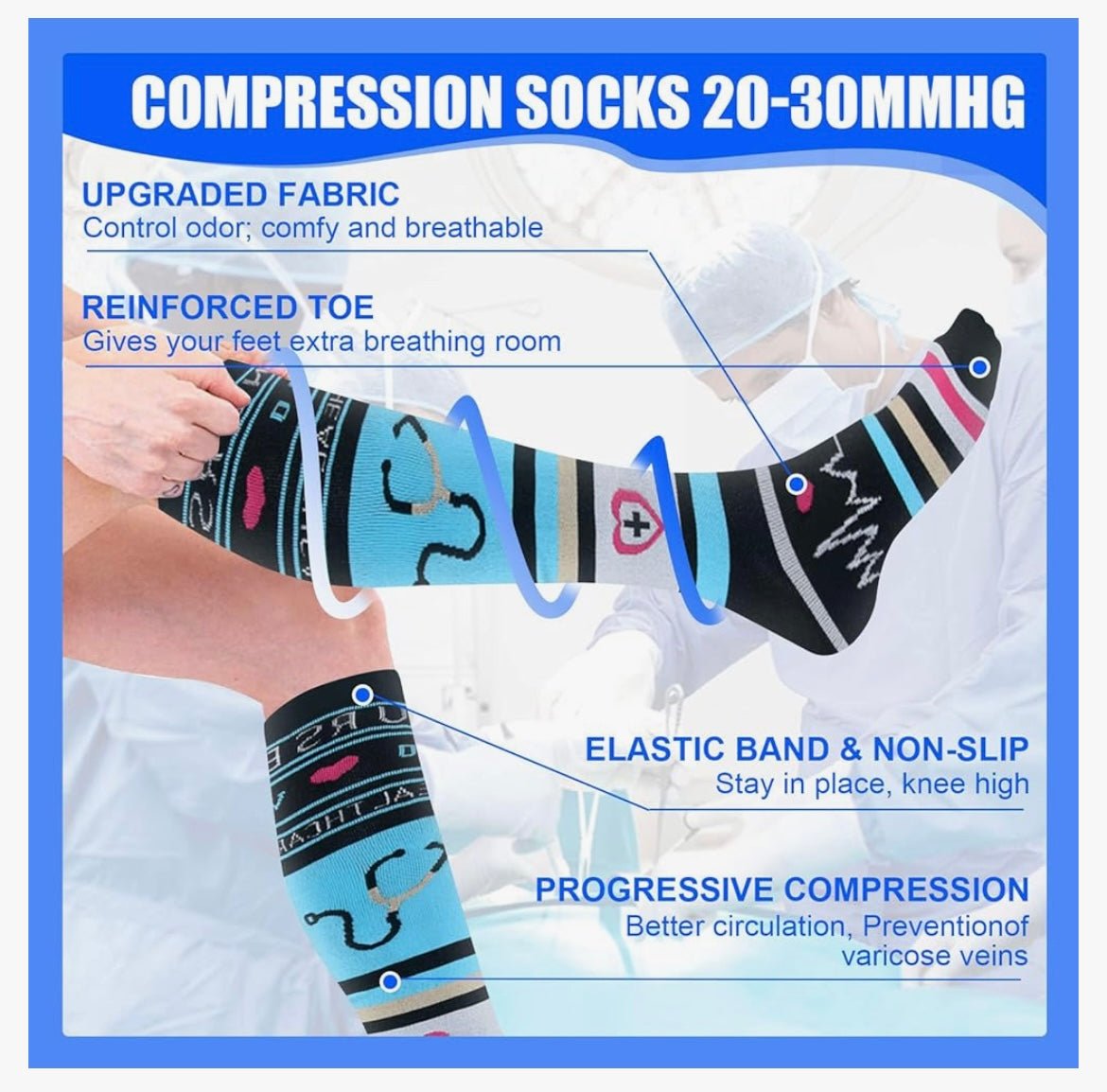 Trendy Compression Socks - Nursecaresuites - Online Healthcare Boutiquecompression socks20-30 mmHgcompressioncompression socks