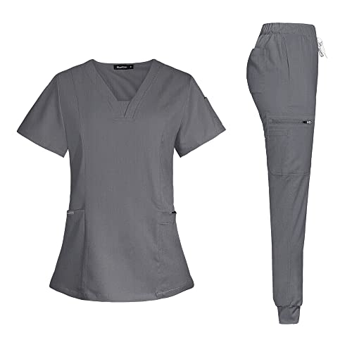 V - Neckland Jogger Scrub set - Nursecaresuites - Online Healthcare BoutiqueB0B319SPRH