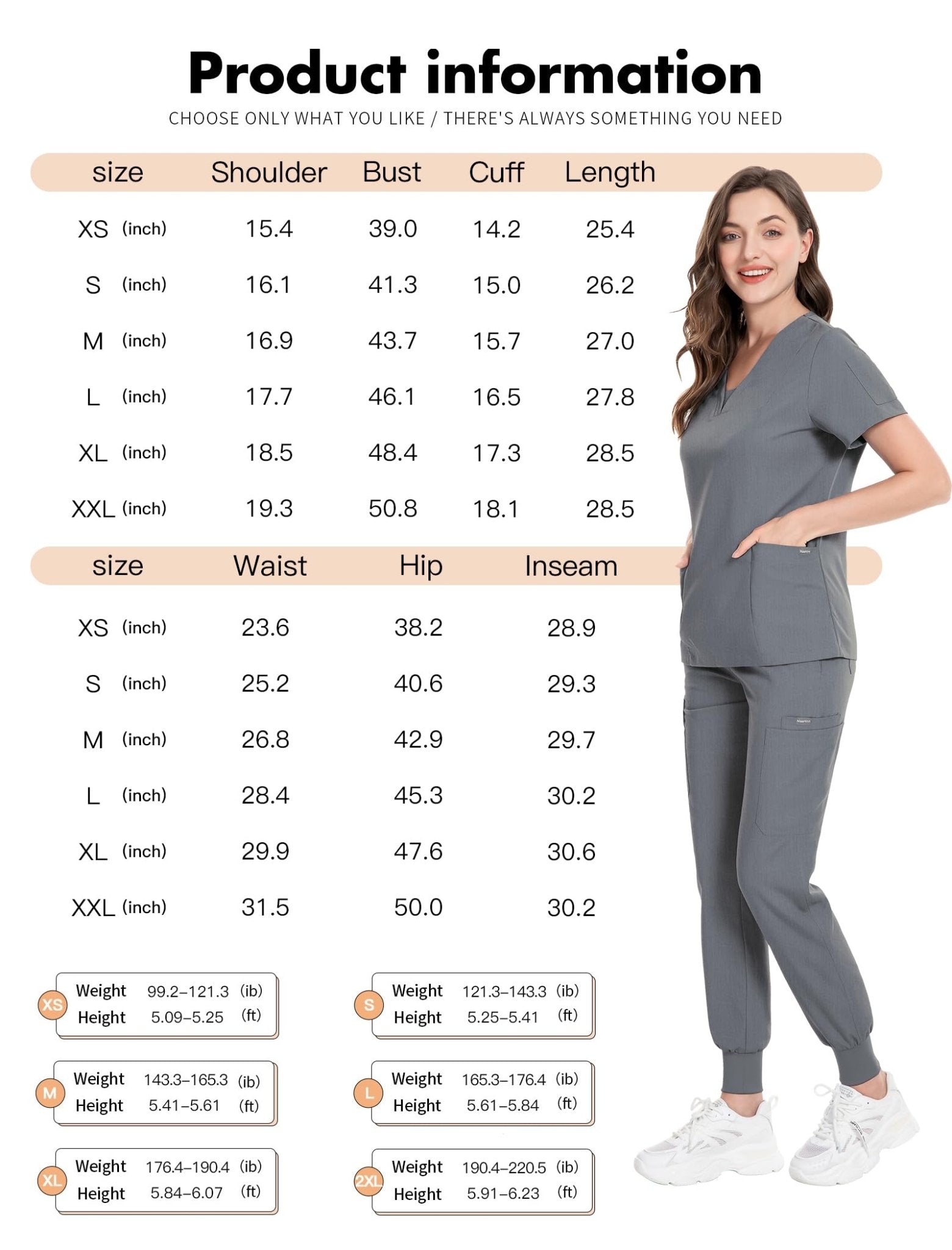 V - Neckland Jogger Scrub set - Nursecaresuites - Online Healthcare BoutiqueB0B319SPRH