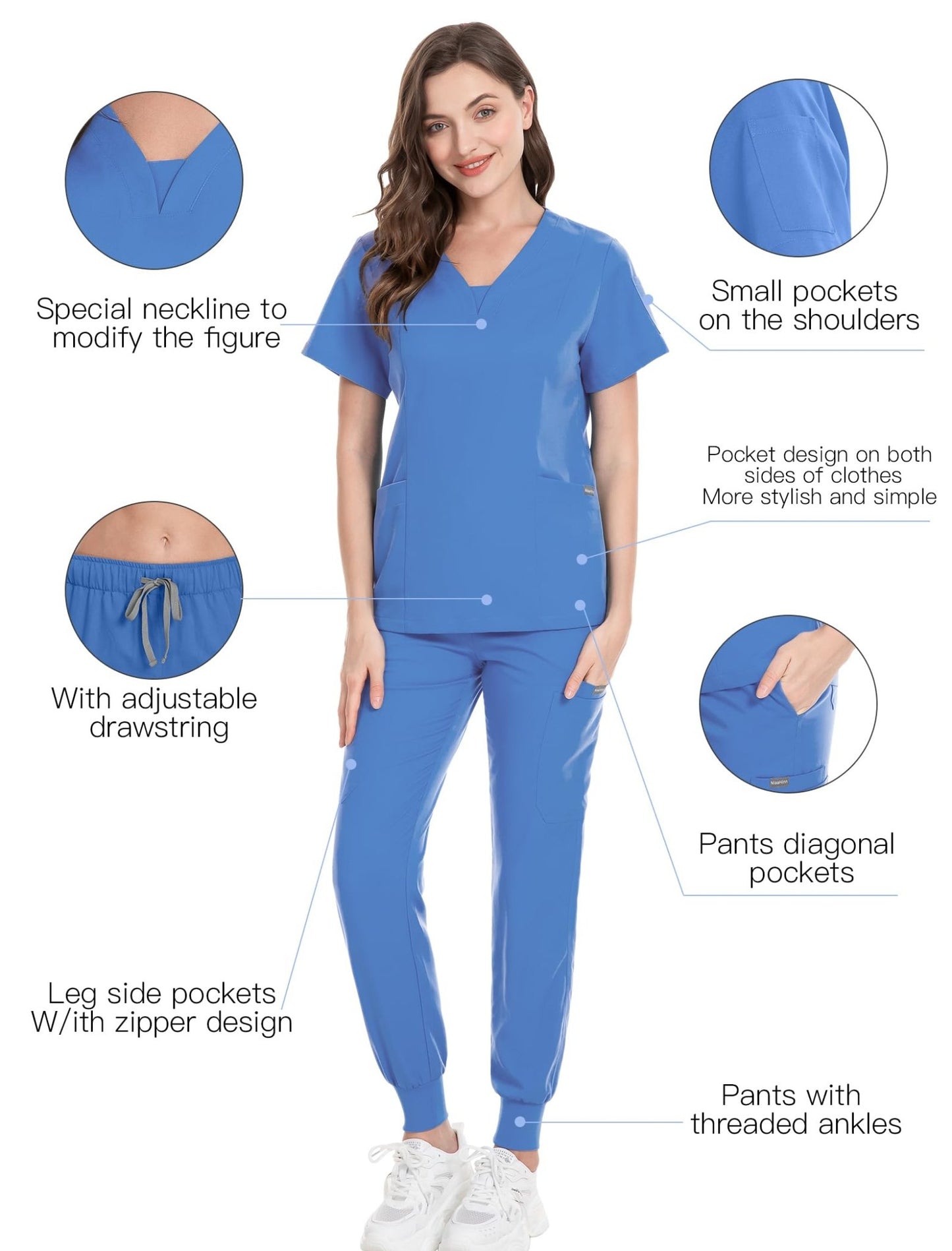 V - Neckland Jogger Scrub set - Nursecaresuites - Online Healthcare BoutiqueB0C713WCK9