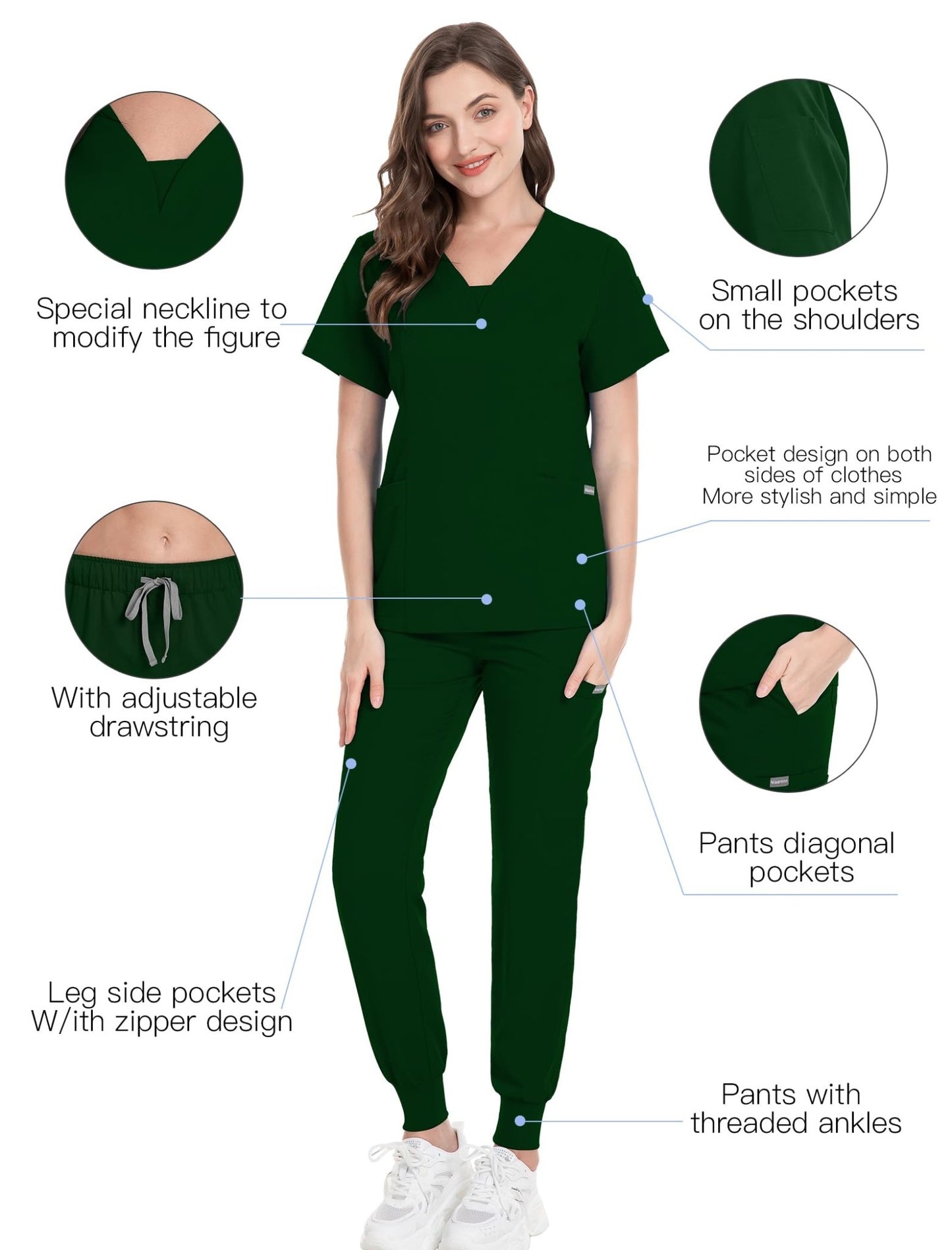 V - Neckland Jogger Scrub set - Nursecaresuites - Online Healthcare BoutiqueB0C713ZHBV